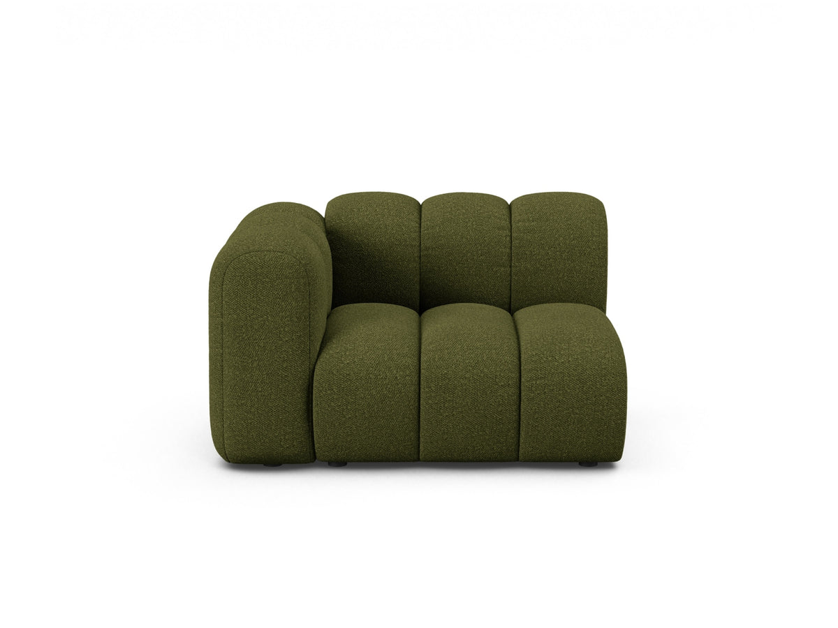 Lupine — Modular Sofa Dark Olive Green (Baloo 2090) Black Plastic Left