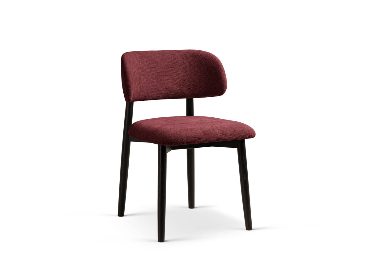 Evan — Kitchen Chair (49.5x51x77 cm) Bordeaux (Rebel 10) Black Beech Wood