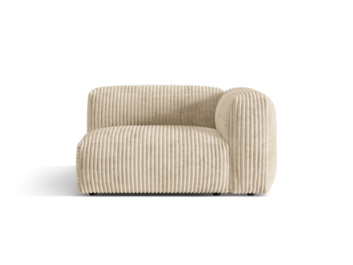 Martina — Modular Sofa Light Beige (Tilia 03) Black Plastic Right