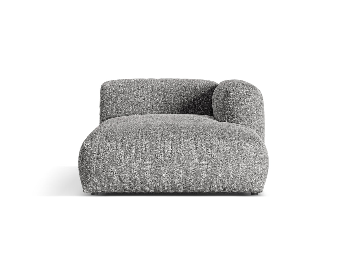 Martina — Chaise Longue Graphite (Monet Graphite) Black Plastic Right