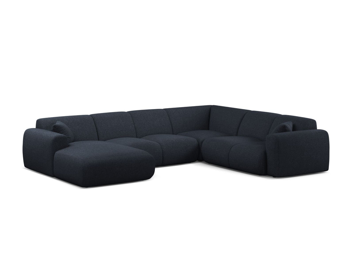 Molino — Panoramic Sofa Navy Blue (Eden 16 Deep Blue) Black Plastic Right