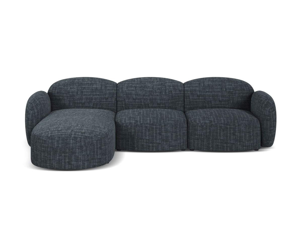 Blair — Corner Sofa Navy Blue (Baltimore Ocean) Black Plastic Left