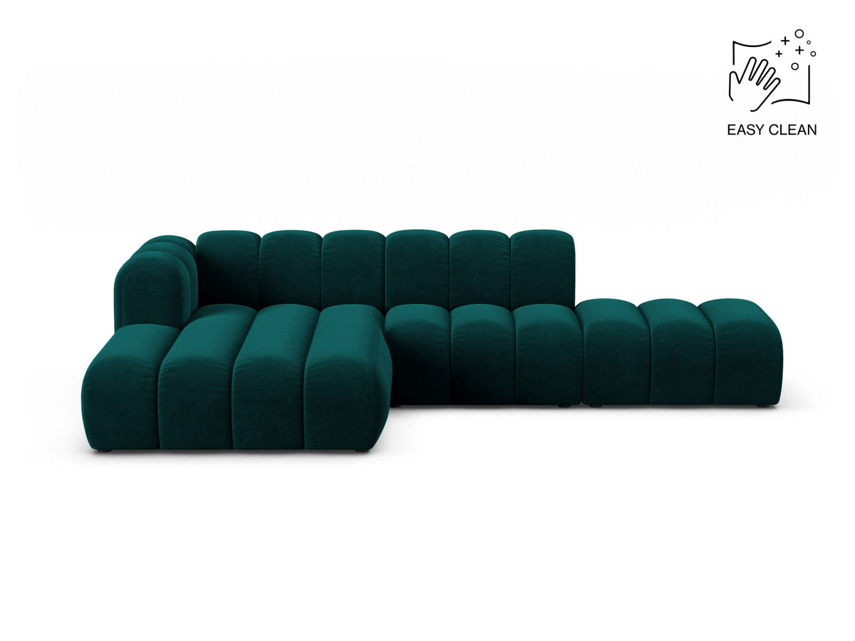 Lupine — Corner Sofa Deep Petrol (Venus 2911) Black Plastic Left