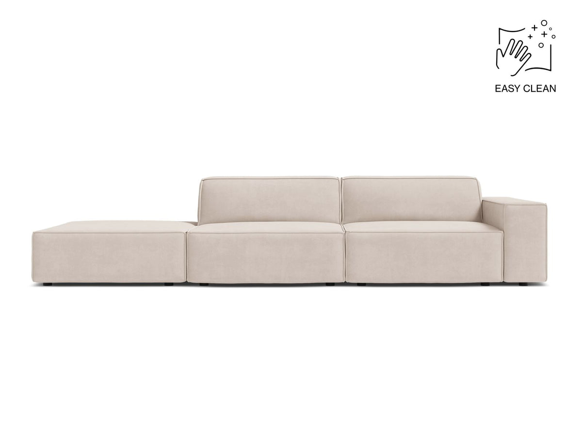 Jodie — Sofa Light Beige (Venus 2927) Black Plastic Left