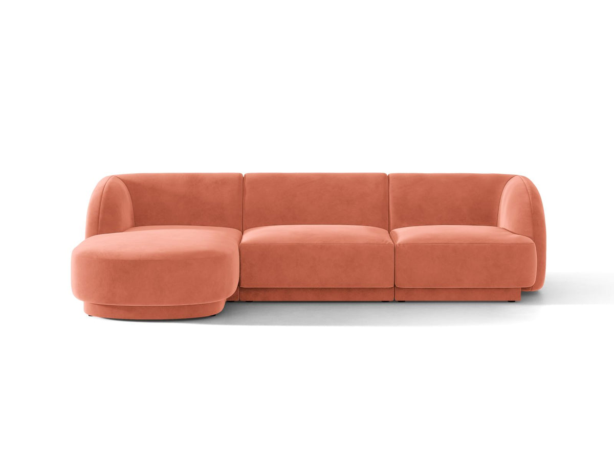 Miley — Corner Sofa Coral (Venus 2933) Black Plastic Left
