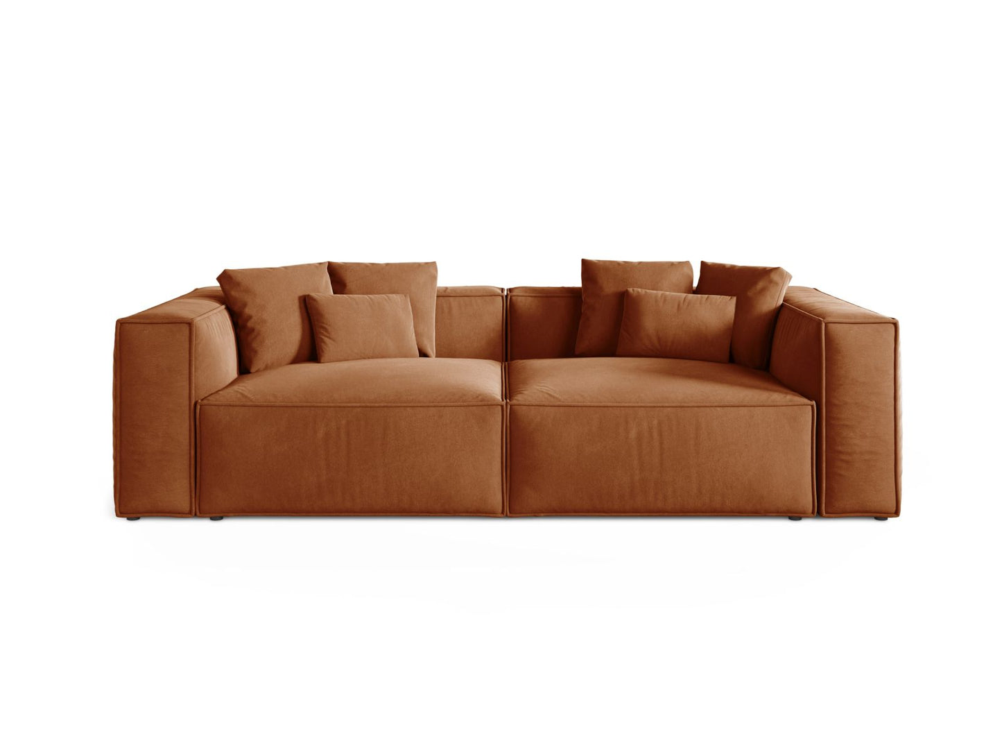 Aveiro — Sofa Terracotta (Casino Terracota) Black Plastic