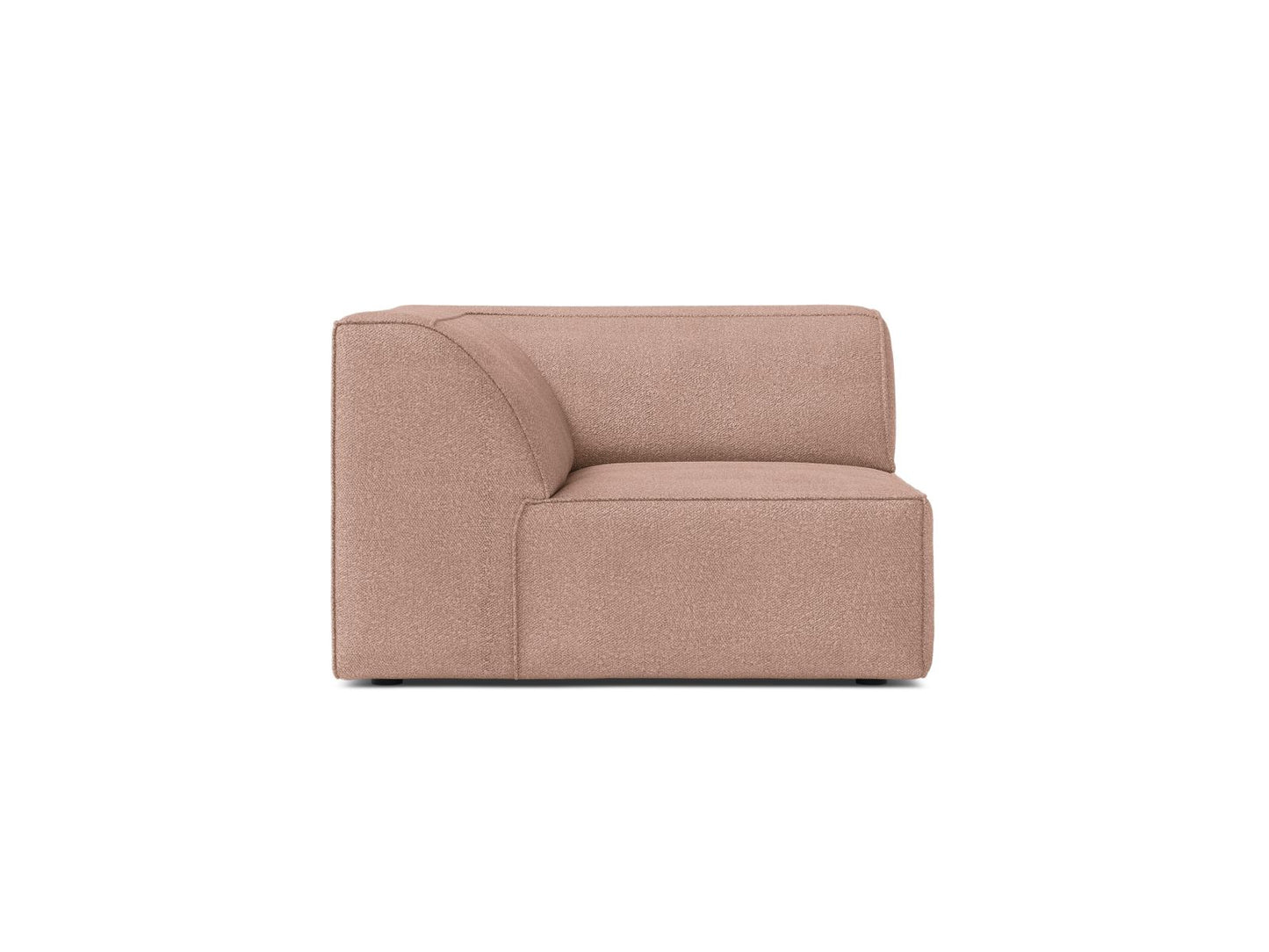 Jodie — Modular Sofa Powder Pink (Baloo 2072) Black Plastic