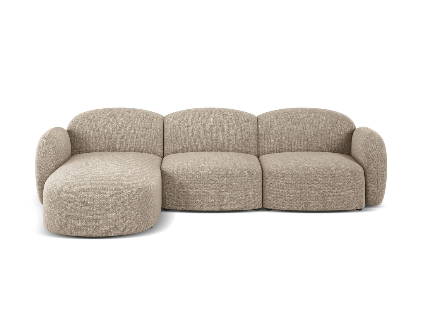 Blair — Corner Sofa Dark Beige (Eden 4 Beige) Black Plastic Left