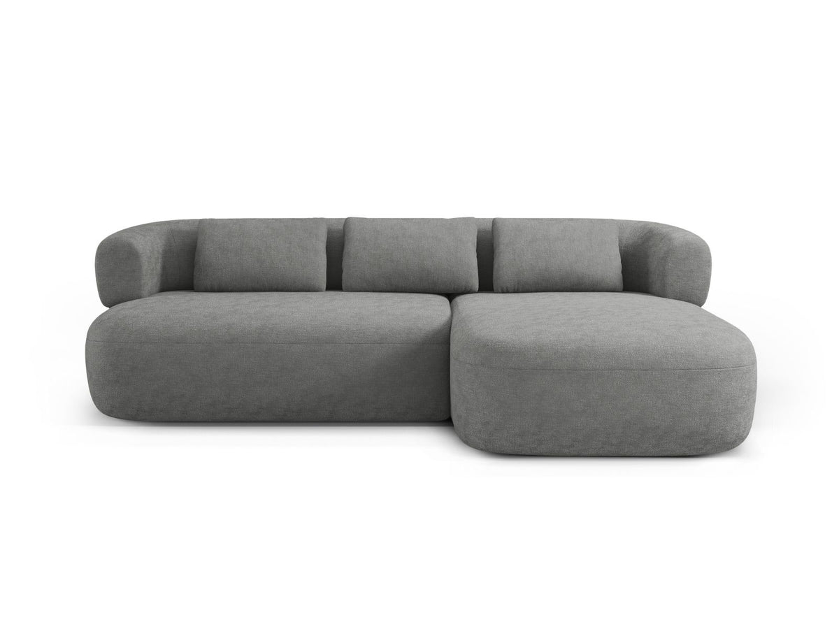 Jenny — Corner Sofa Silver (Perfect Harmony 85) Black Plastic Right
