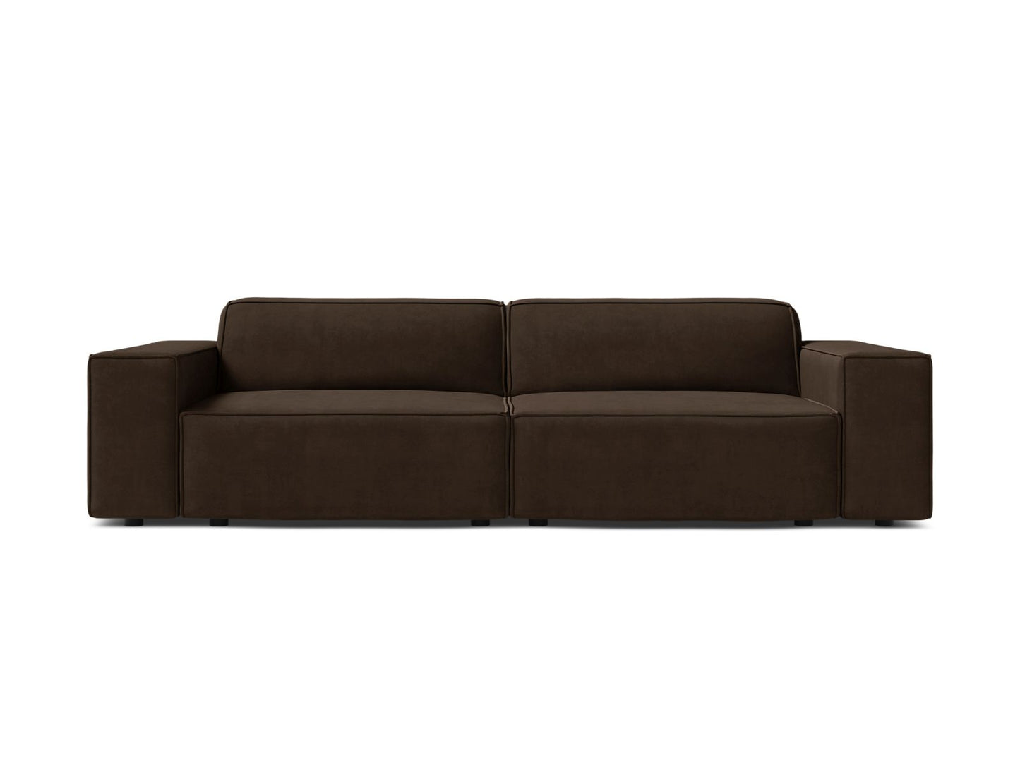 Jodie — Sofa Dark Brown (Bluvel 48) Black Plastic