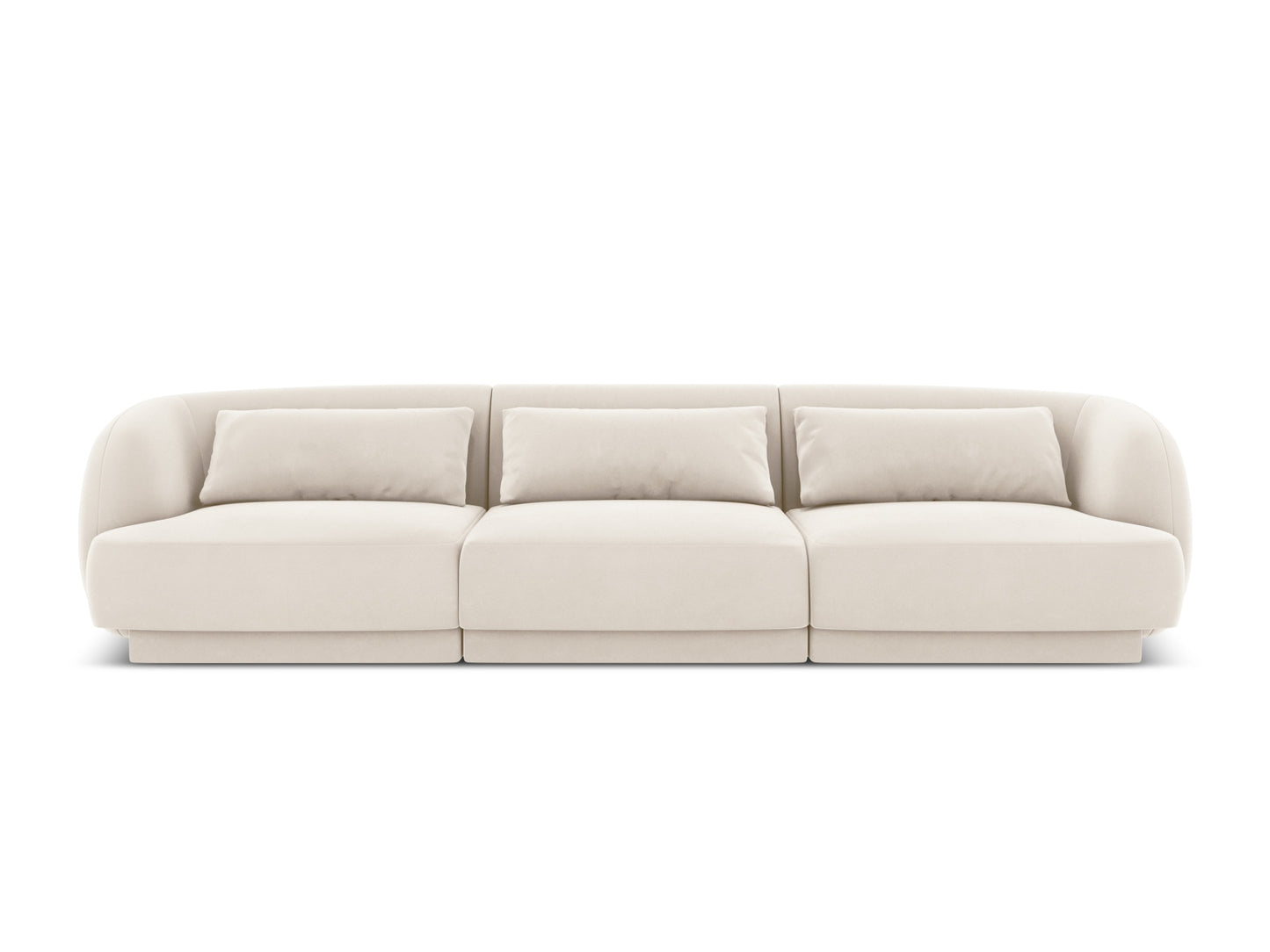 Tulum — Sofa Light Beige (Bluvel 22) Black Plastic