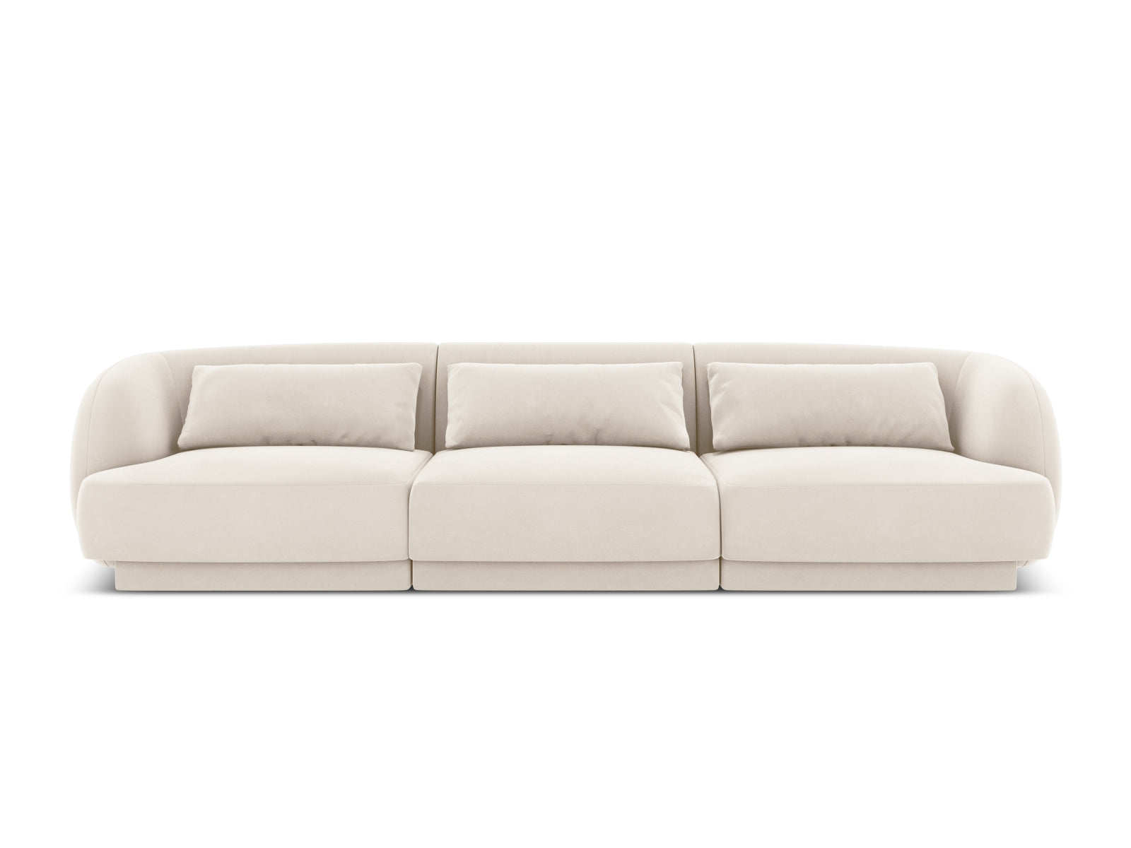 Tulum — Sofa Light Beige (Bluvel 22) Black Plastic
