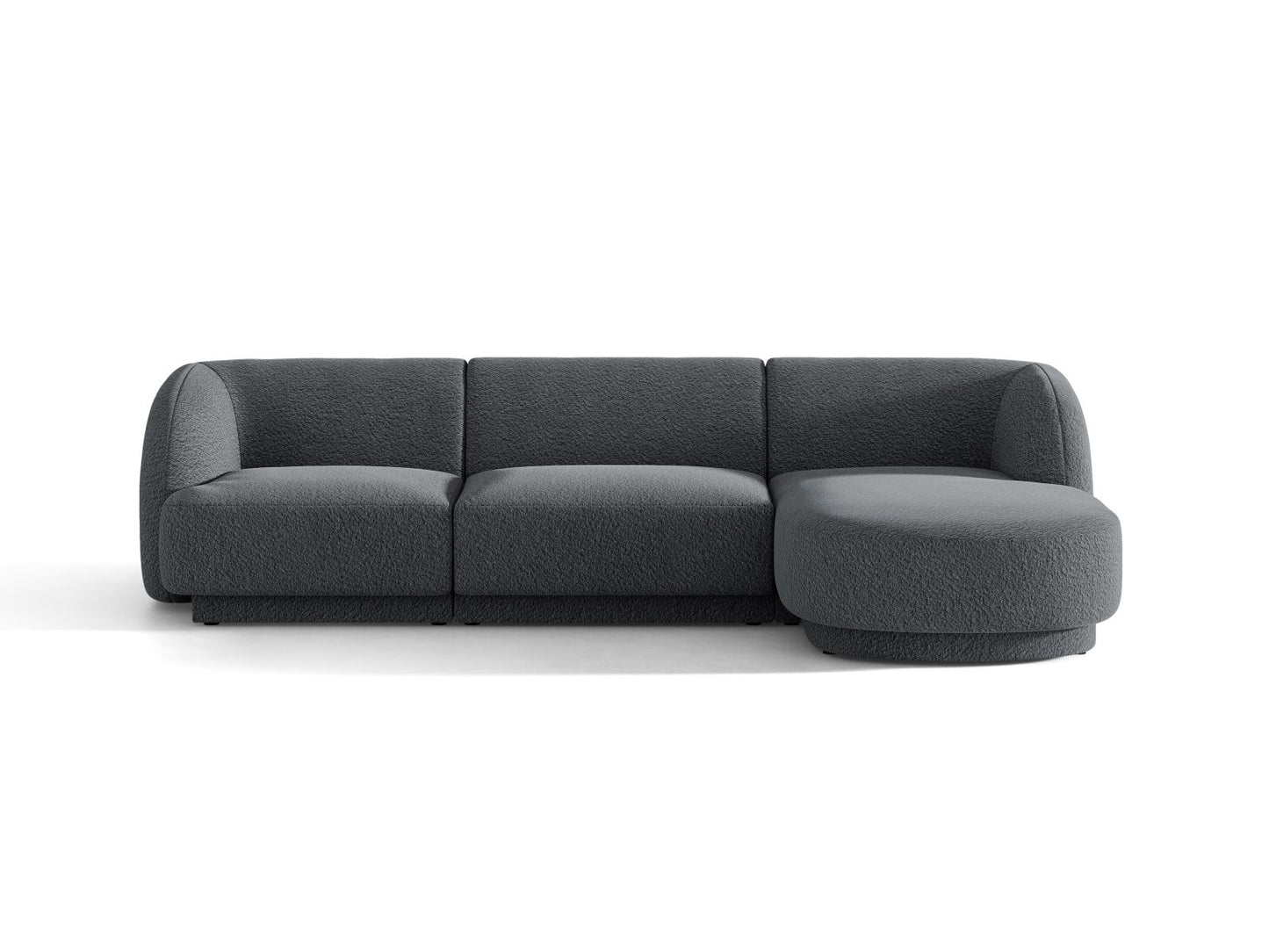 Miley — Corner Sofa Dark Grey (Baloo 2083) Black Plastic Right