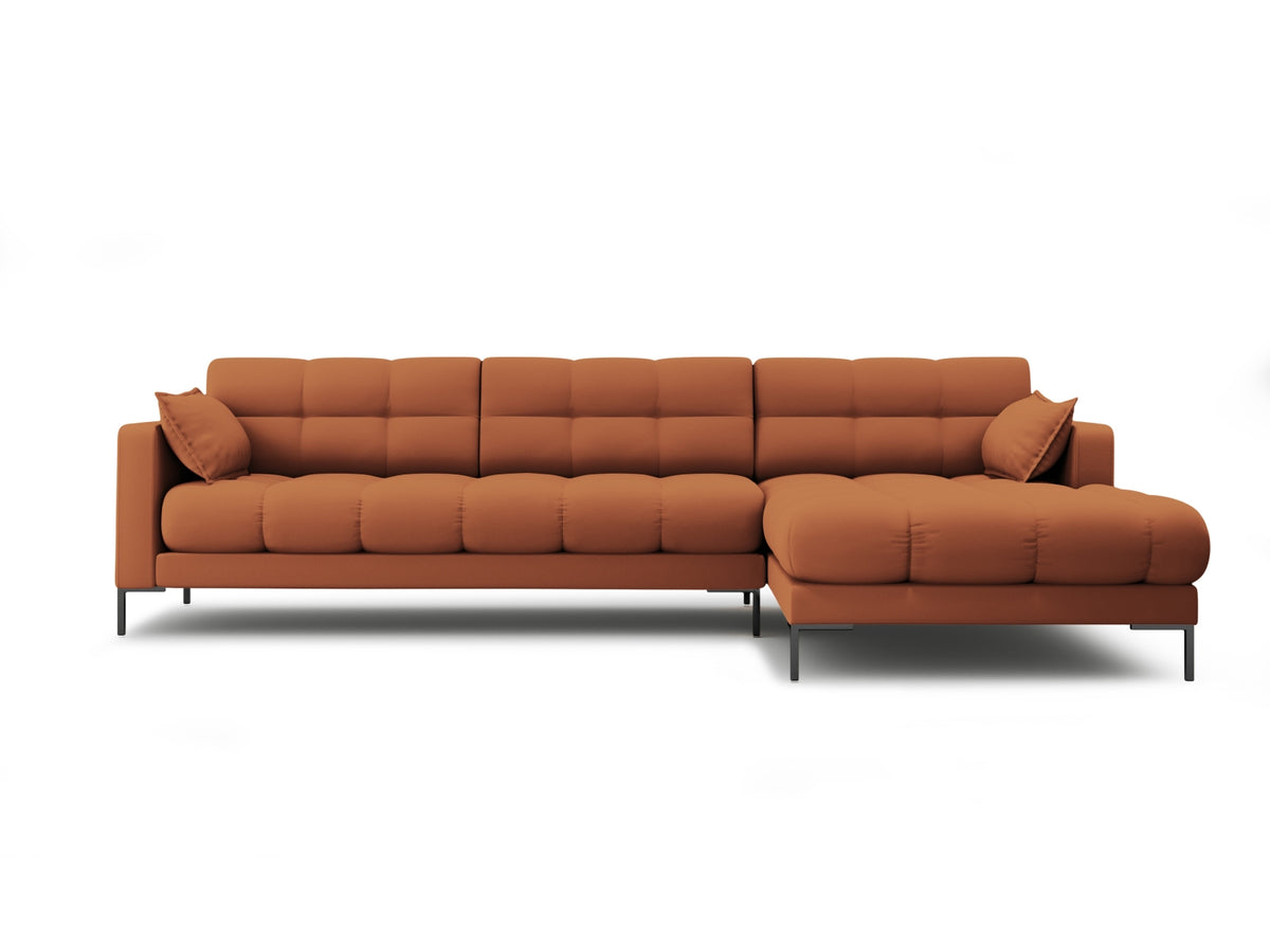 Mamaia — Corner Sofa Brick (Neve 52) Black Metal Right