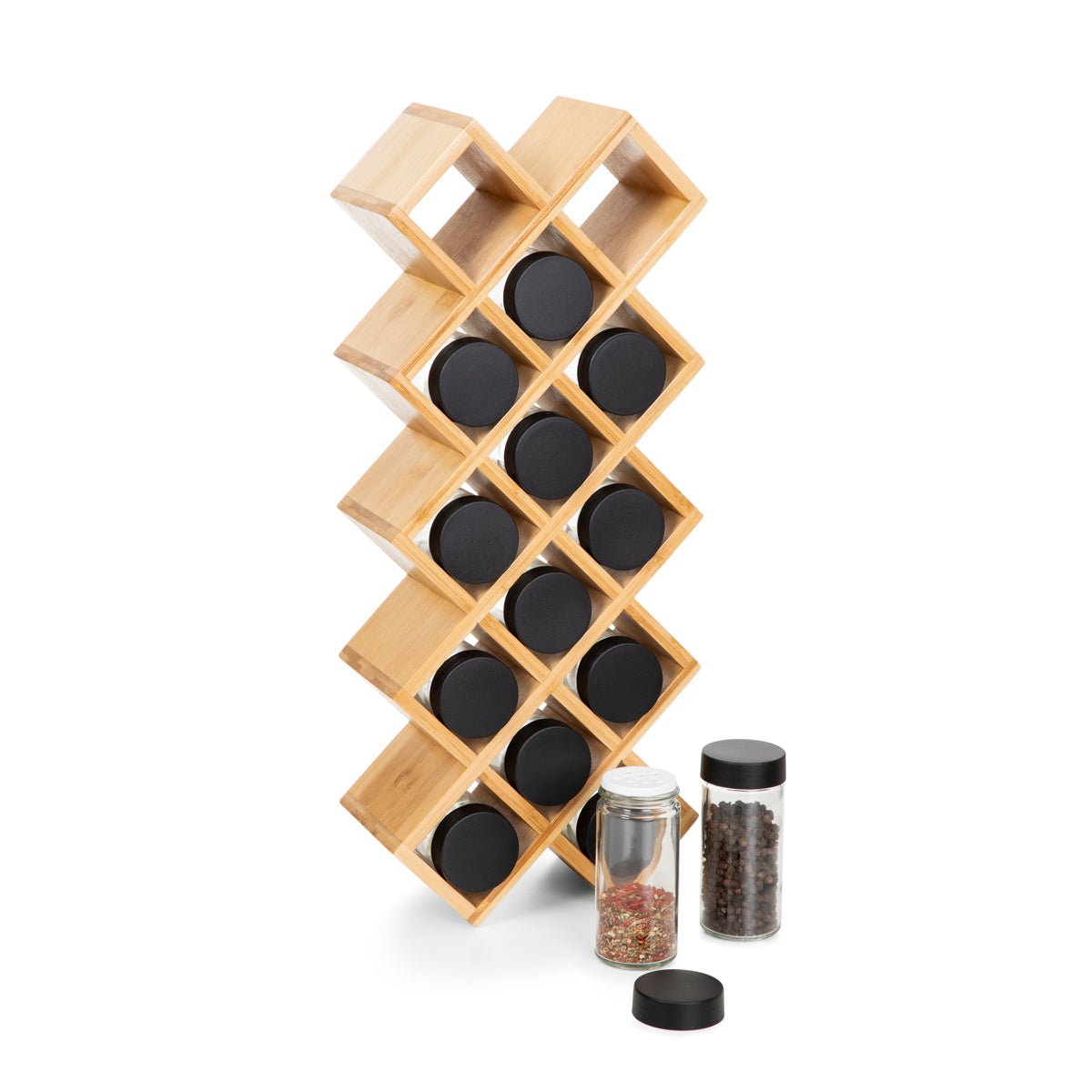 B2 Bamboo Essentials Spice Set on Bamboo Stand