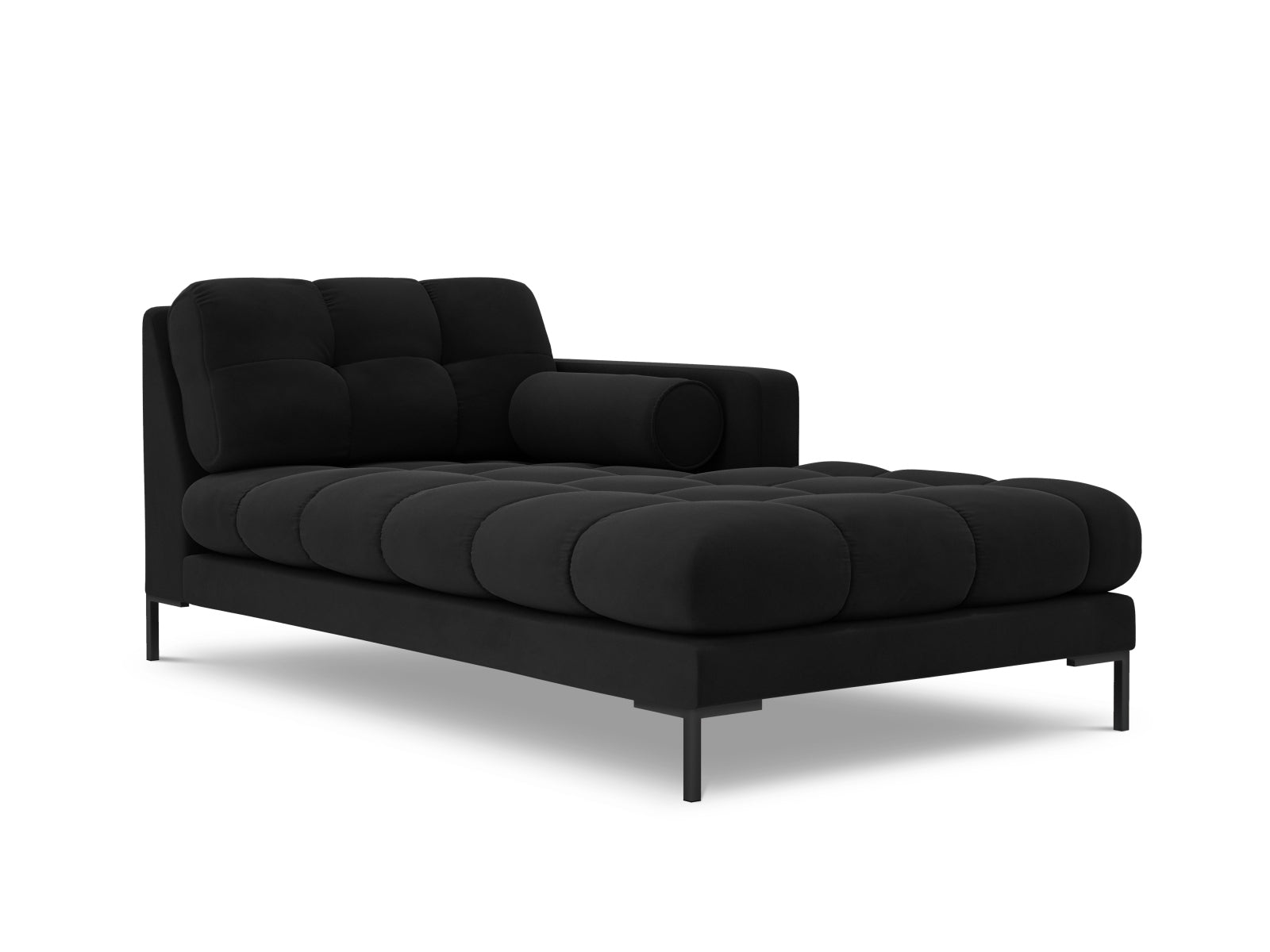 Bali — Chaise Longue Black (Bluvel 19) Must metall, parempoolne