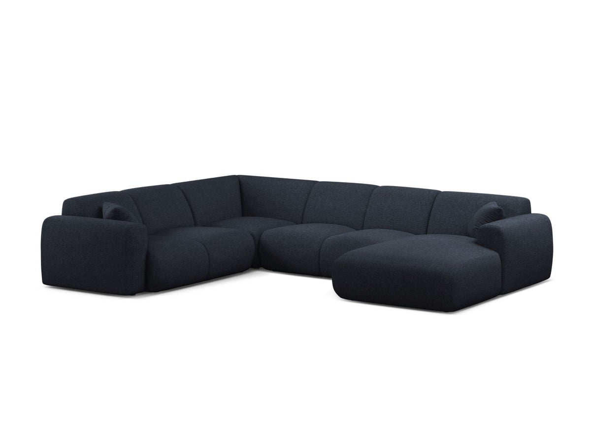 Molino — Panoramic Sofa Navy Blue (Eden 16 Deep Blue) Black Plastic Left