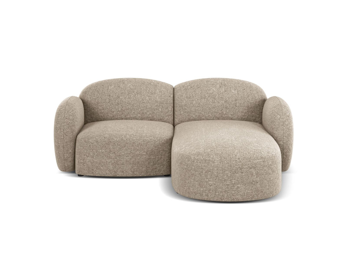 Blair — Corner Sofa Dark Beige (Eden 4 Beige) Black Plastic Right
