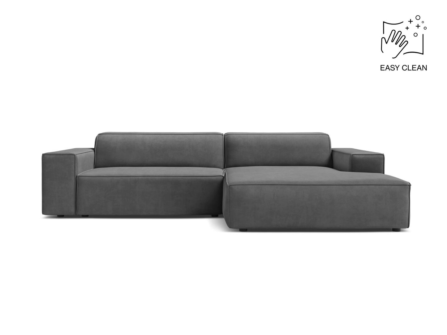 Jodie — Corner Sofa (224x162x77 cm) Grey (Venus 2930) Right