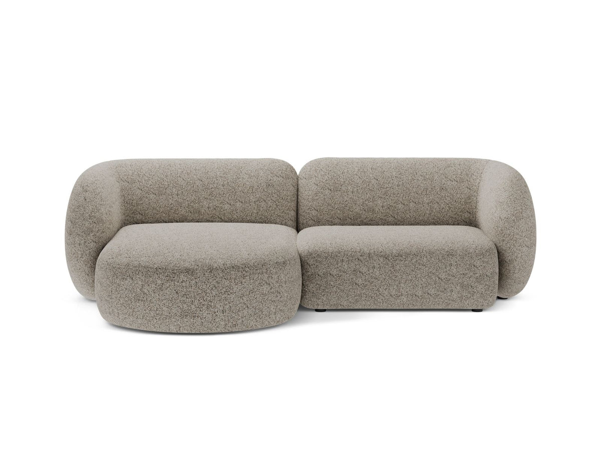 Kate — Corner Sofa Beige Melange (Puente 06) Black Plastic Left