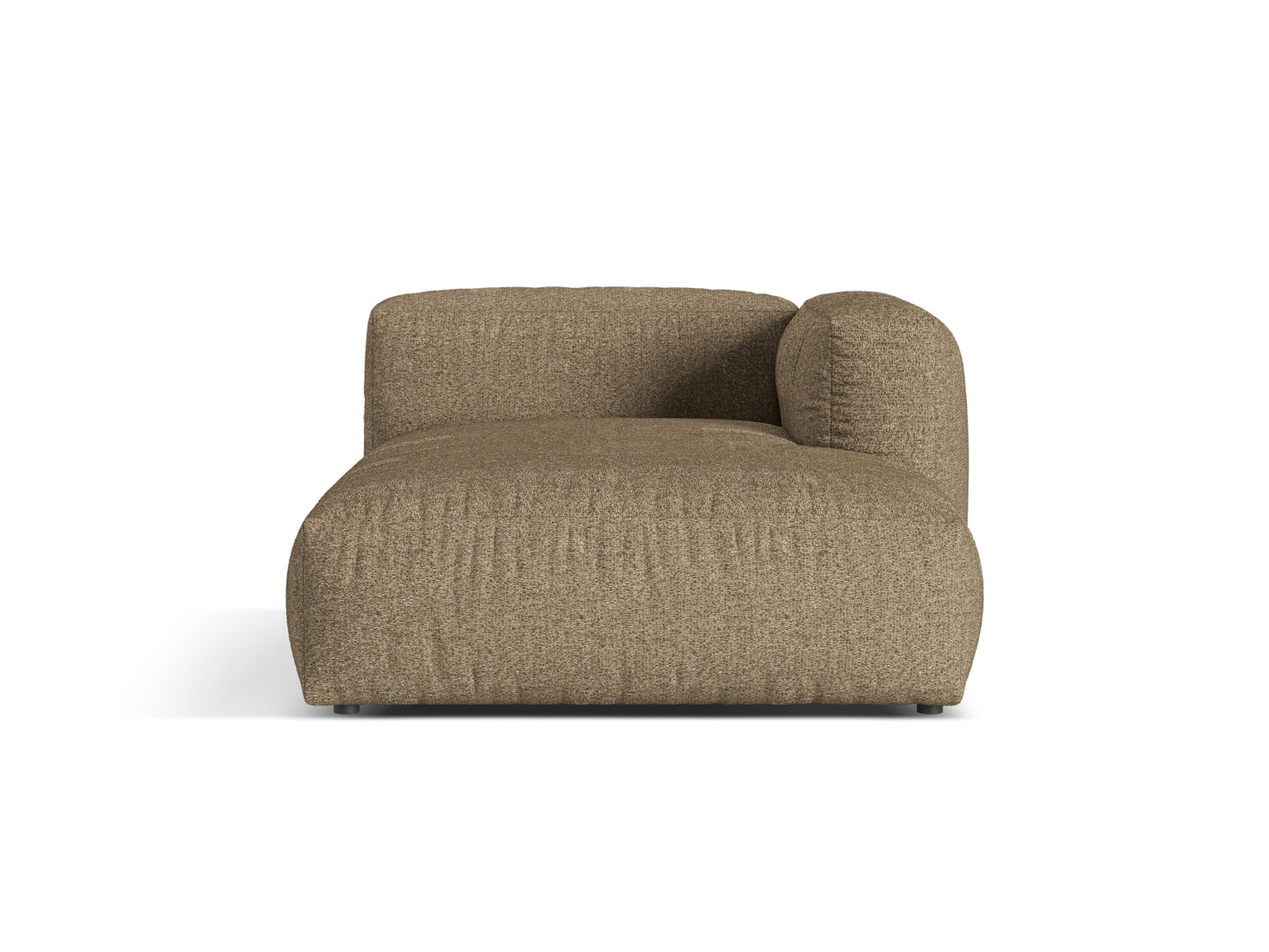 Martina — Chaise Longue Cappuccino (Monet Cappucino) Black Plastic Right