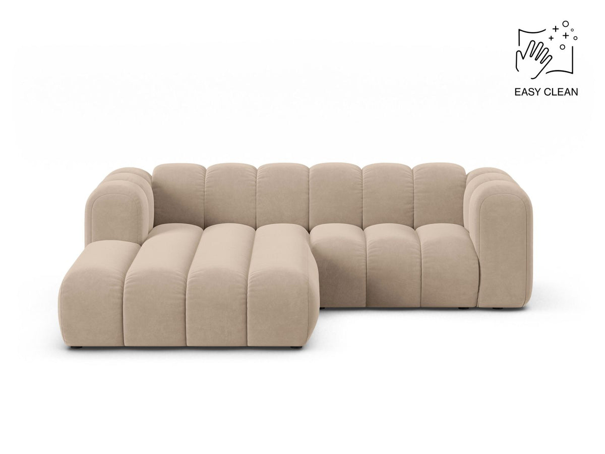 Lupine — Corner Sofa Beige (Venus 2928) Black Plastic Left