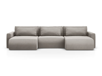 Belfast — Panoramic Sofa Warm grey (Magic Velvet 2270) Black Plastic