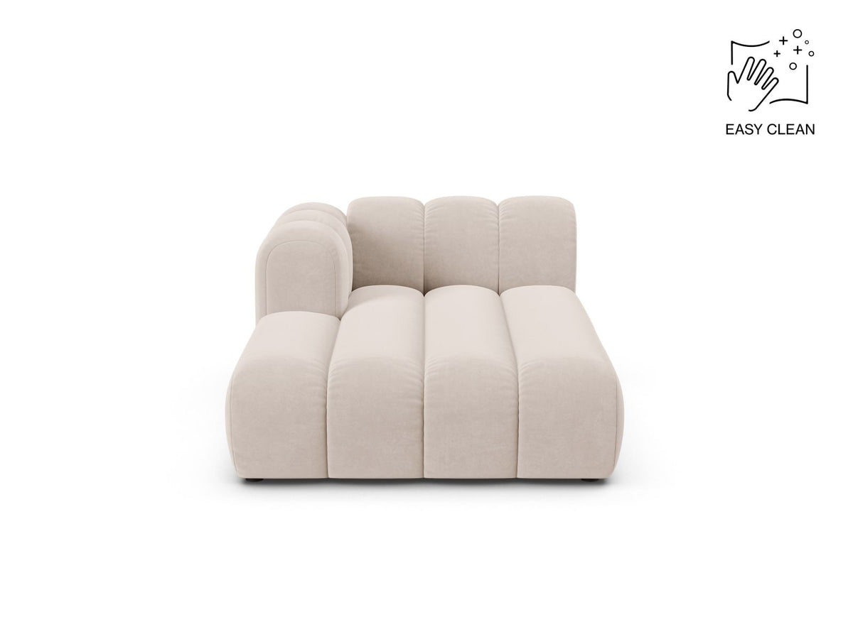 Lupine — Chaise Longue Light Beige (Venus 2927) Black Plastic Left