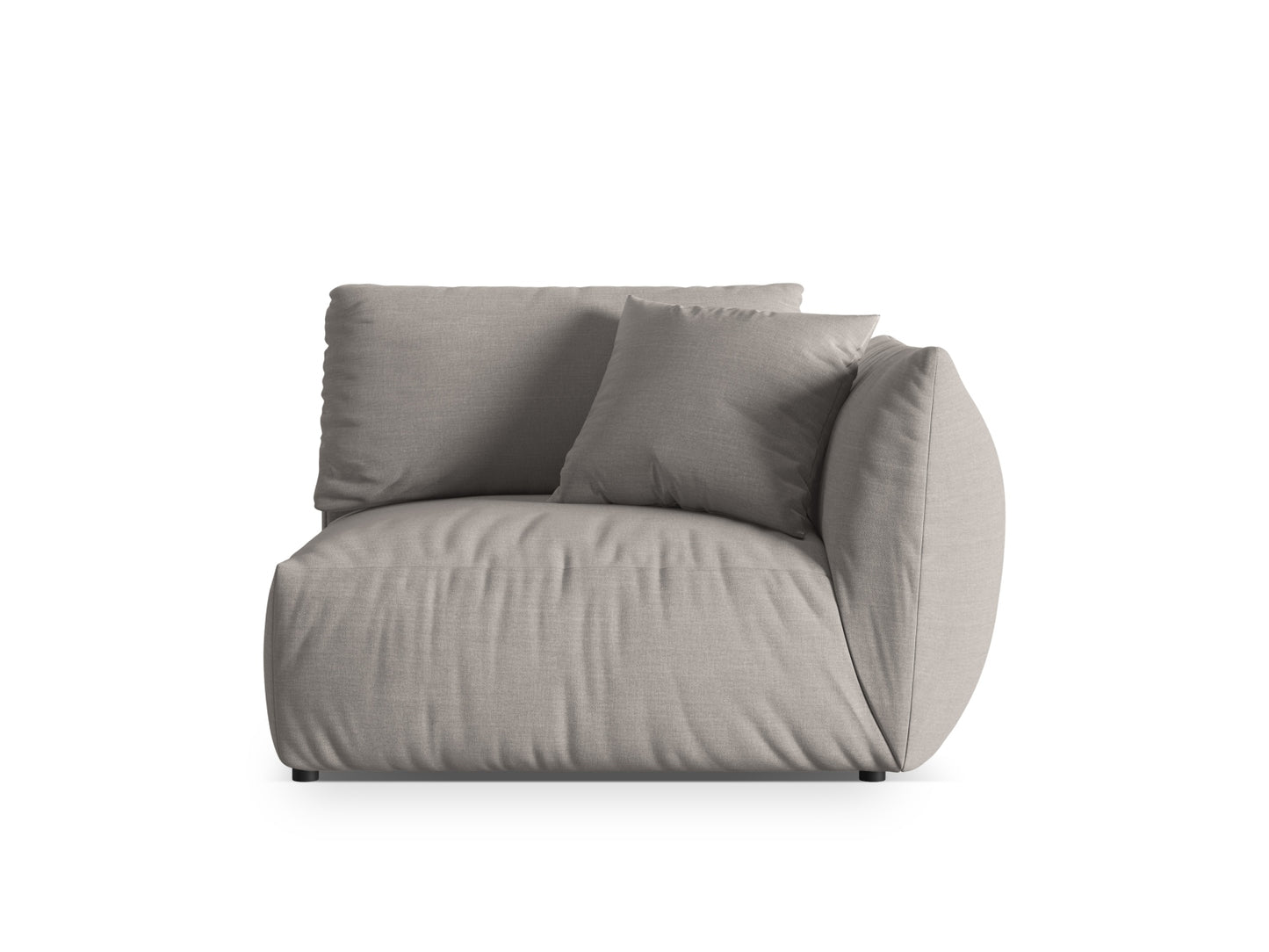 Chris — Modular Sofa Natural (LINS 04) Black Plastic Right