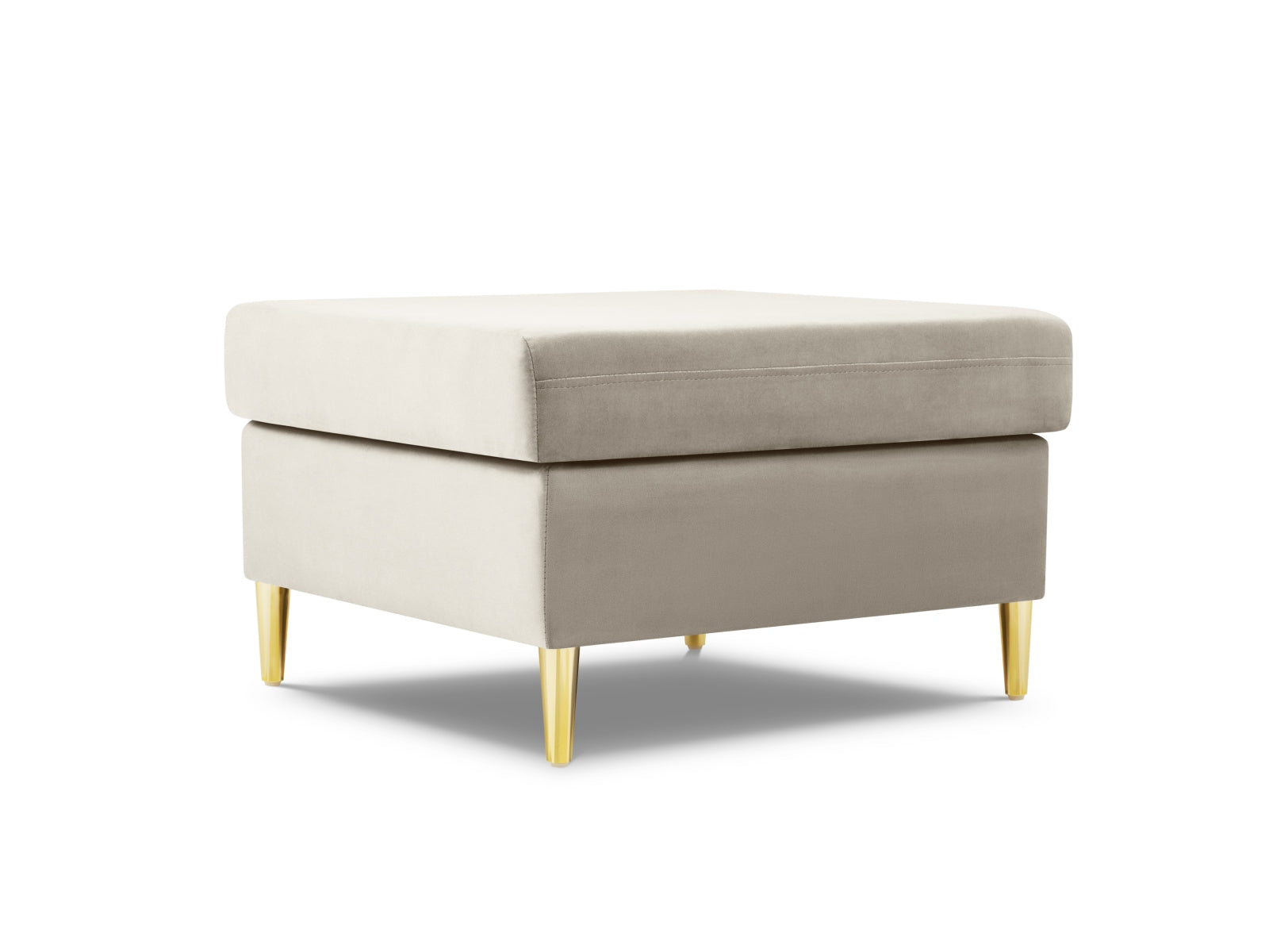 Kyoto — Pouf Light Beige (Riviera 21) Gold Metal