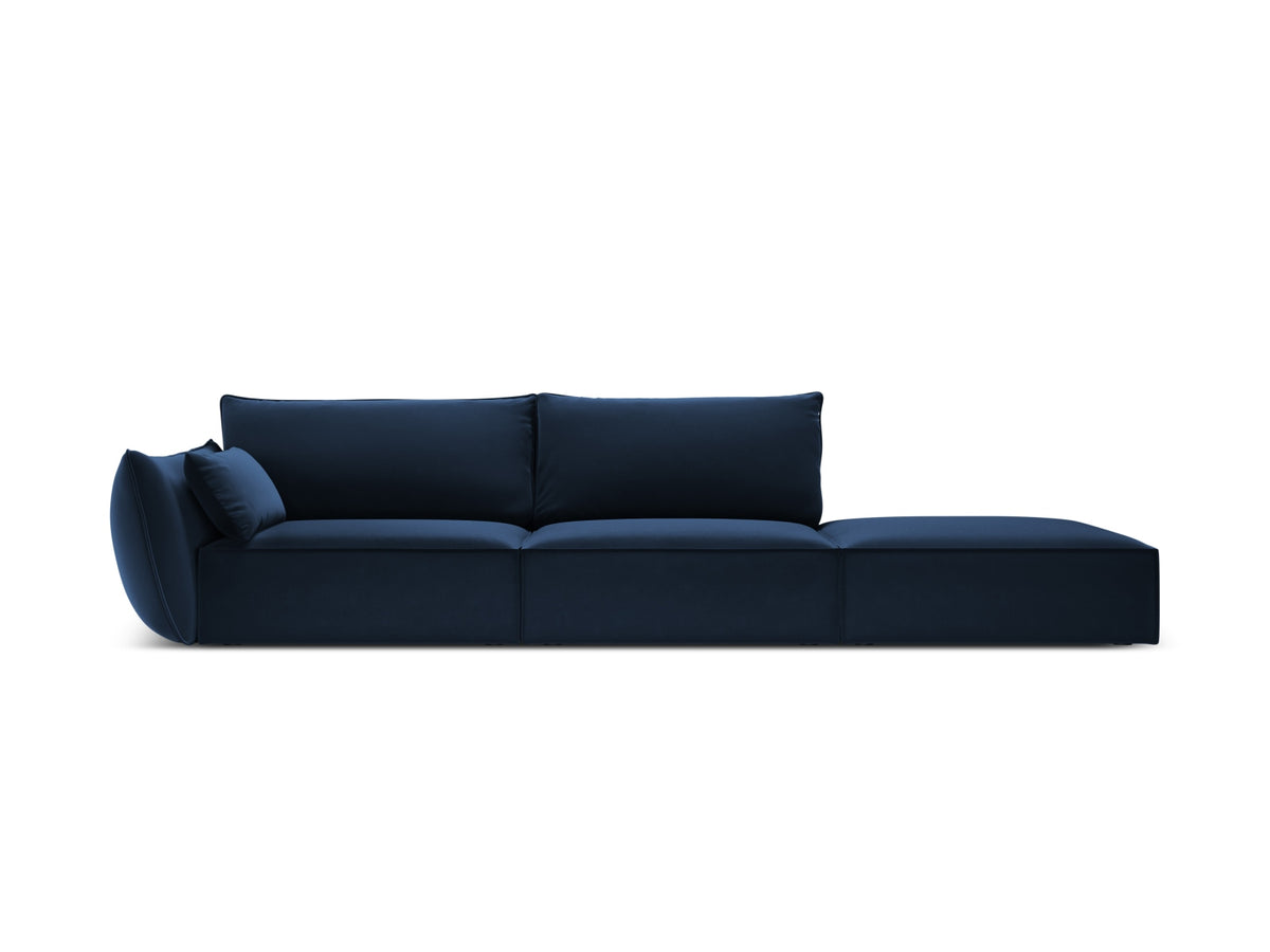 Kaelle — Sofa Royal Blue (Bluvel 86) Black Plastic Right