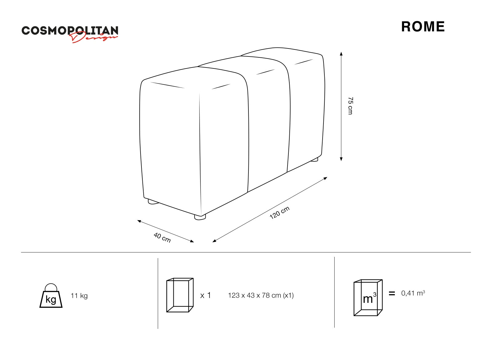 Rome — Modul (120x40x75 cm)
