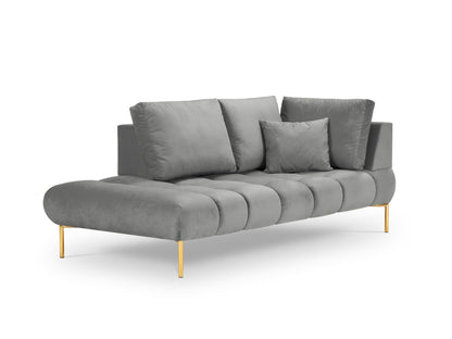 Hastings — Chaise Longue Grey (Fancy 90) Gold Metal Left