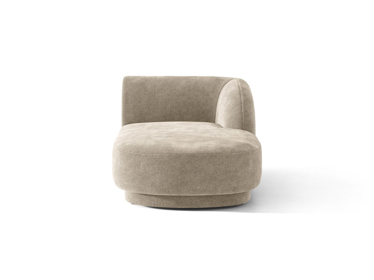 Miley — Chaise Longue Beige (Haga 30) Black Plastic Right