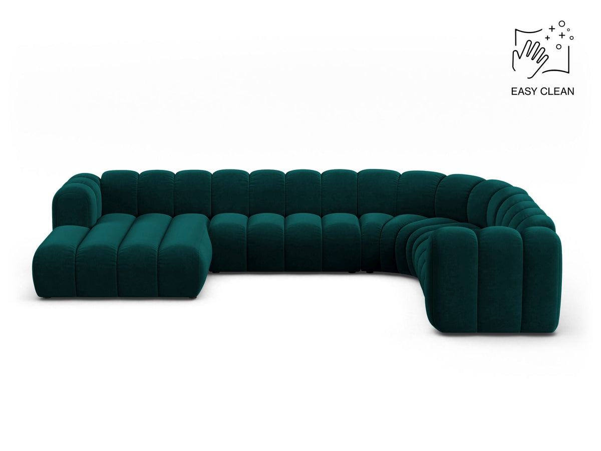 Lupine — Panoramic Sofa Deep Petrol (Venus 2911) Black Plastic Right