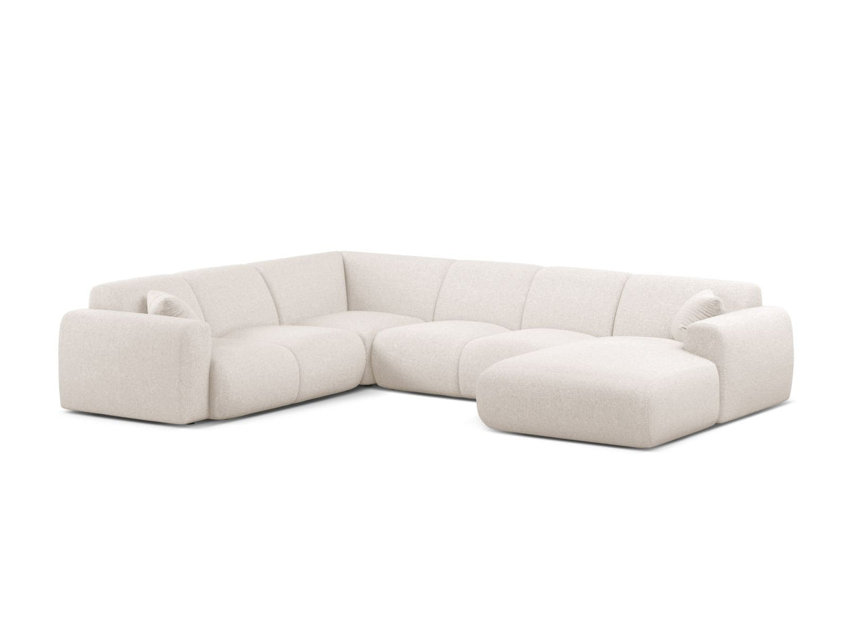 Molino — Panoramic Sofa Light Beige (Eden 2 Pearl) Black Plastic Left
