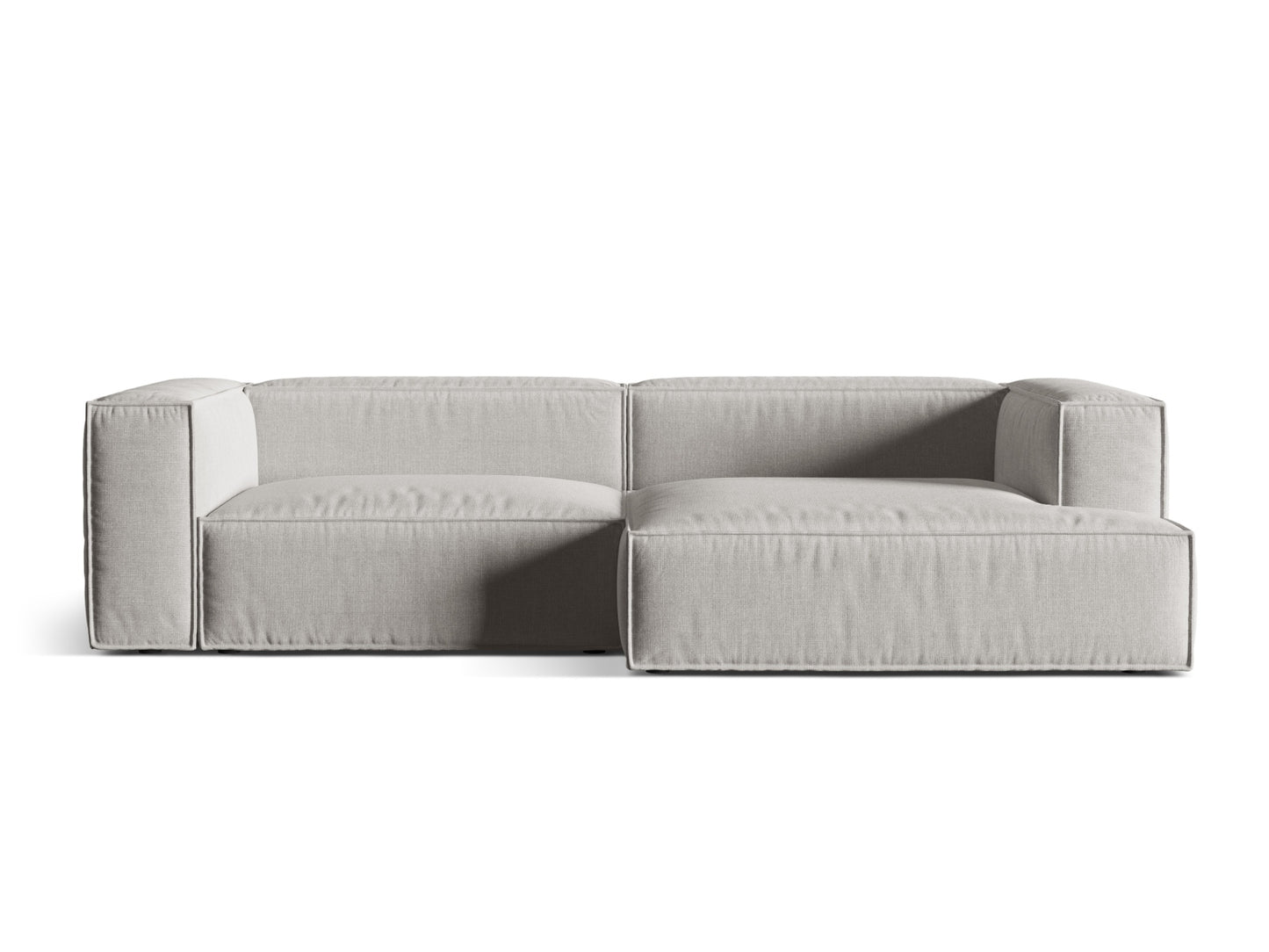 Nuria — Corner Sofa Light Grey (Liberty 18) Black Plastic