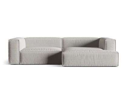 Nuria — Corner Sofa Light Grey (Liberty 18) Black Plastic
