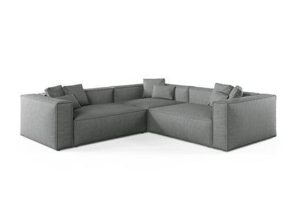 Aveiro — Corner Sofa Grey (Liberty 20) Black Plastic