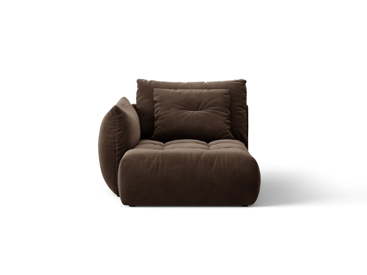Bloom — Chaise Longue (112x152x97 cm) Dark Brown (Bluvel 48) Left
