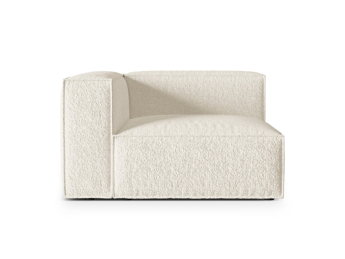 Nuria — Modular Sofa Ivory (Monet Nata) Black Plastic Left