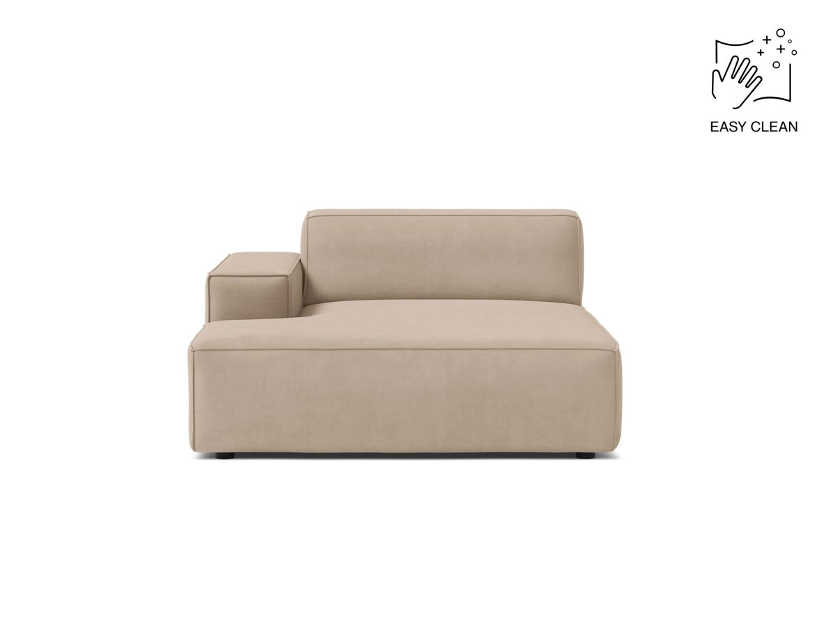 Jodie — Chaise Longue Beige (Venus 2928) Black Plastic Left