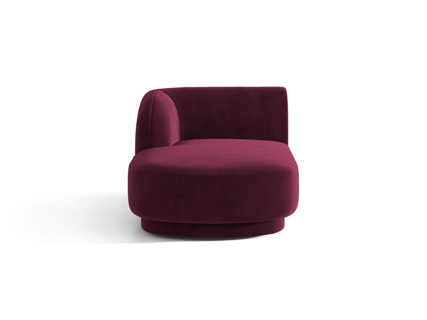 Miley — Chaise Longue Burgundy (Venus 2932) Black Plastic Left
