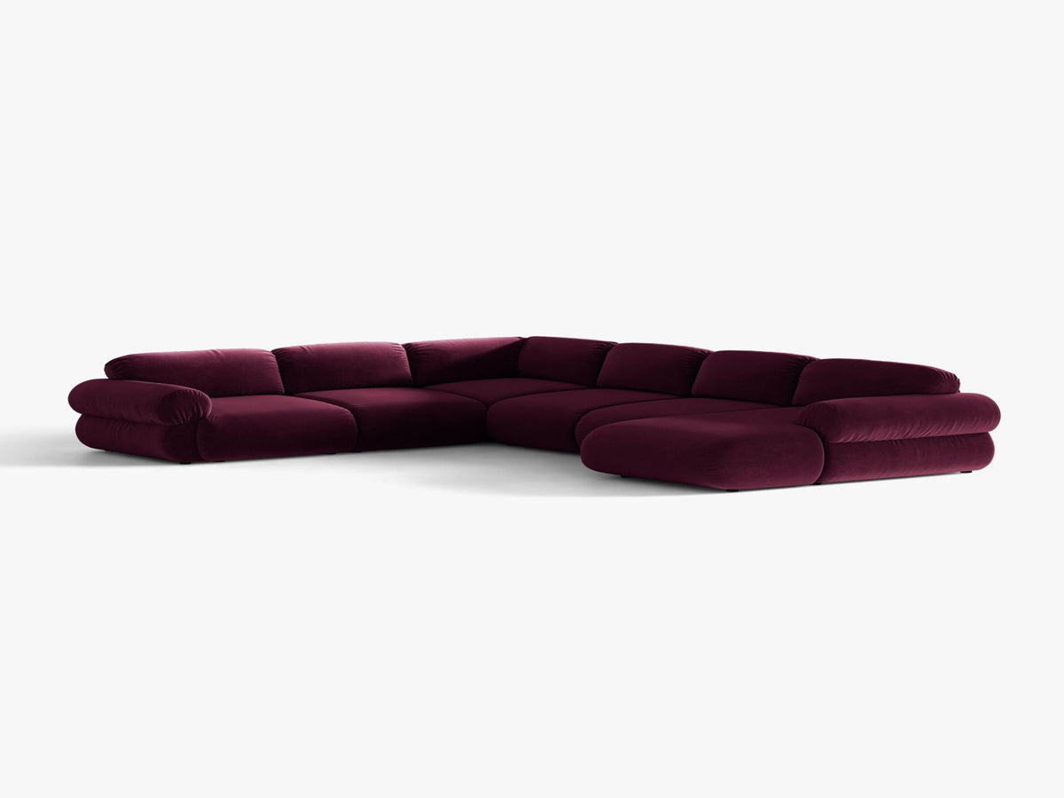 Ophelia — Panoramic Sofa (370x289x84 cm) Burgundy (Venus 2932) Left