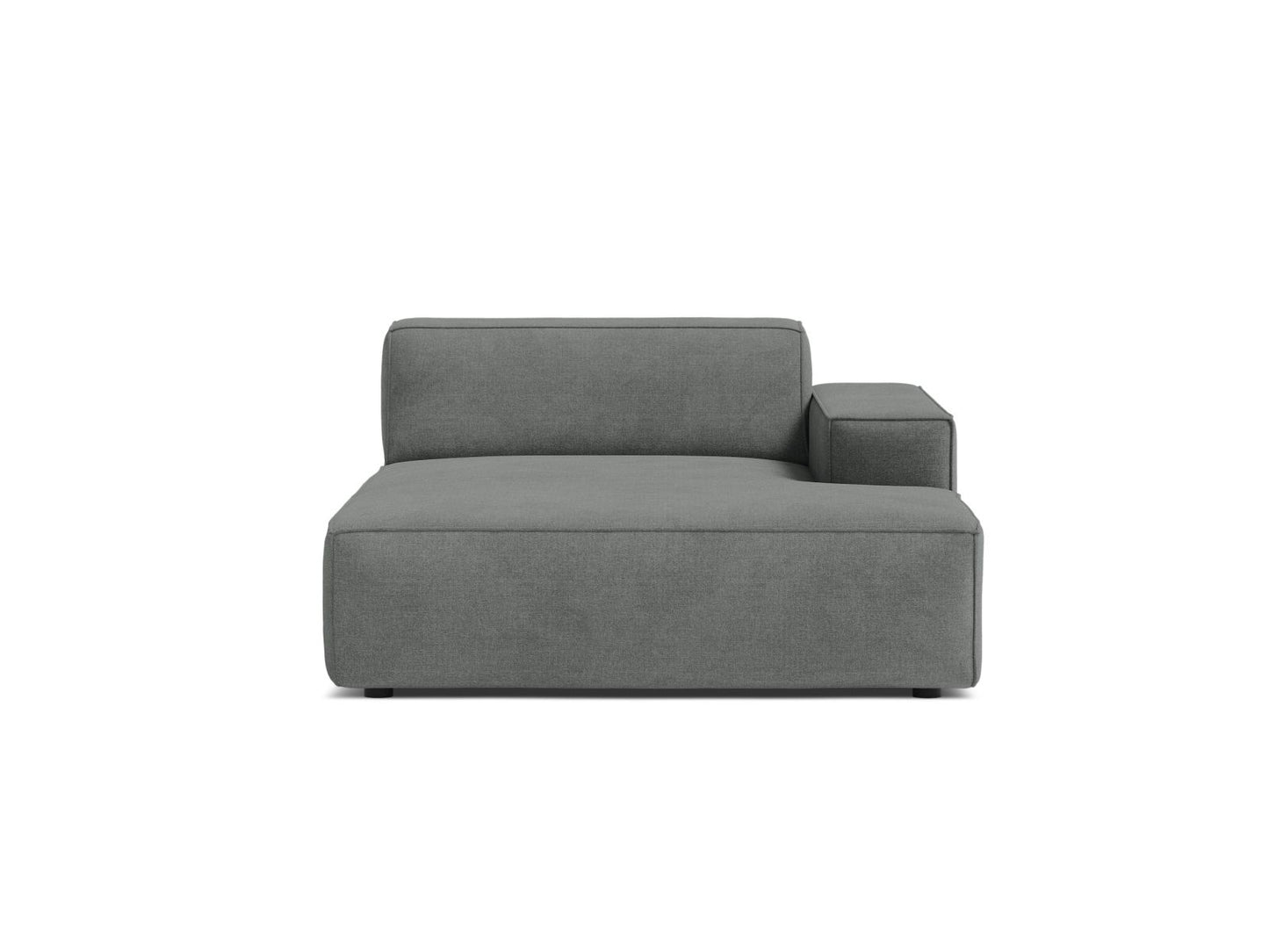Jodie — Chaise Longue Grey (Liberty 20) Black Plastic Right
