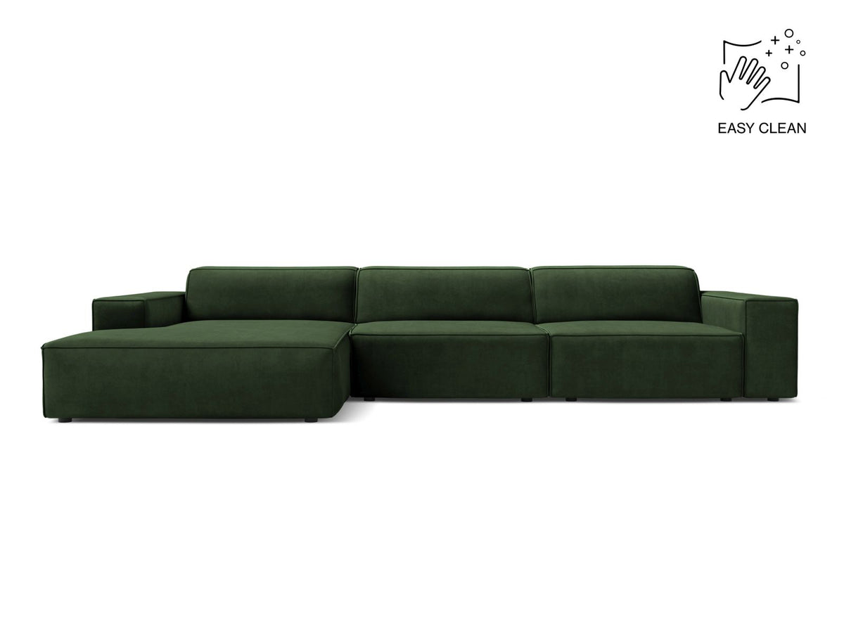 Jodie — Corner Sofa (284x162x77 cm) Bottle Green (Venus 2940) Left