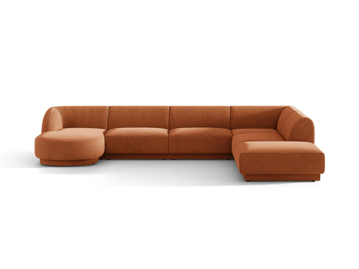 Miley — Panoramic Sofa Terracotta (Baloo 2078) Black Plastic Right