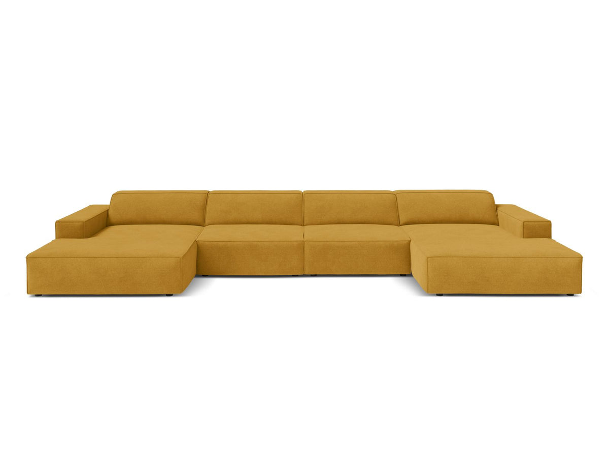 Jodie — Panoramic Sofa Yellow (Liberty 11) Black Plastic
