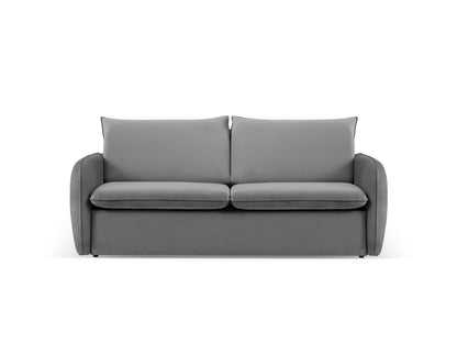 Vienna — Sofa Light Grey (Bluvel 13) Black Plastic