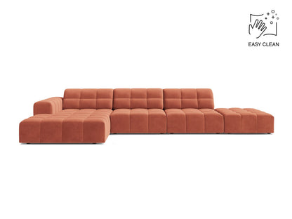 Jennifer — Corner Sofa Coral (Venus 2933) Black Plastic Left